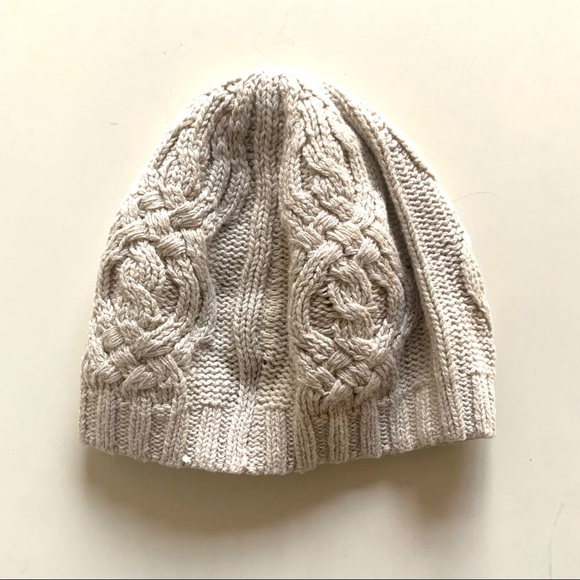 LAUREN by RALPH LAUREN Creamy oatmeal hat w/ silvery threads Slouchy knit beanie - Picture 4 of 7